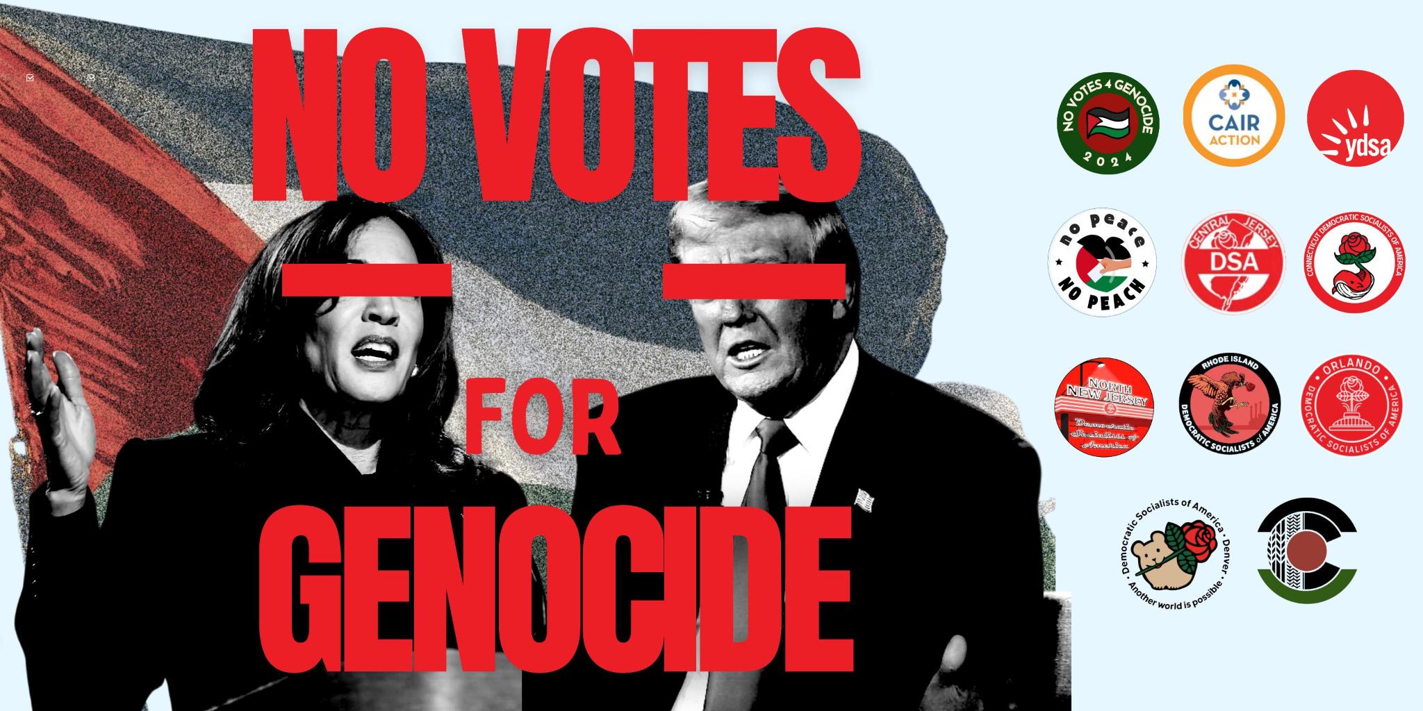 No Votes for Genocide Banner